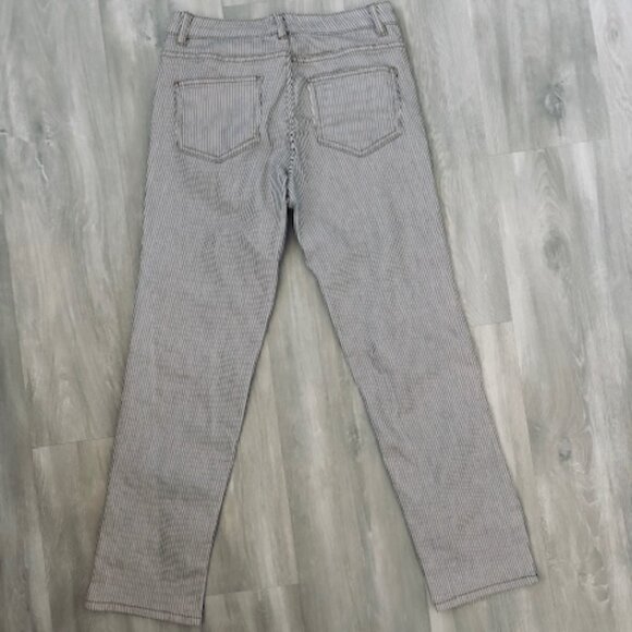 OAT New York Mid Rise Straight Striped Jeans - size 2/26 - Picture 3 of 8